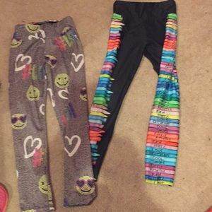 Two pairs of Justice girls leggings size 7